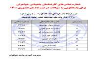 شماره تماس‌های کارشناسان پشتیبانی معاونت خواهران